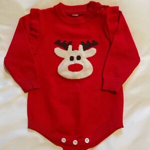 Red Reindeer Baby Sweater